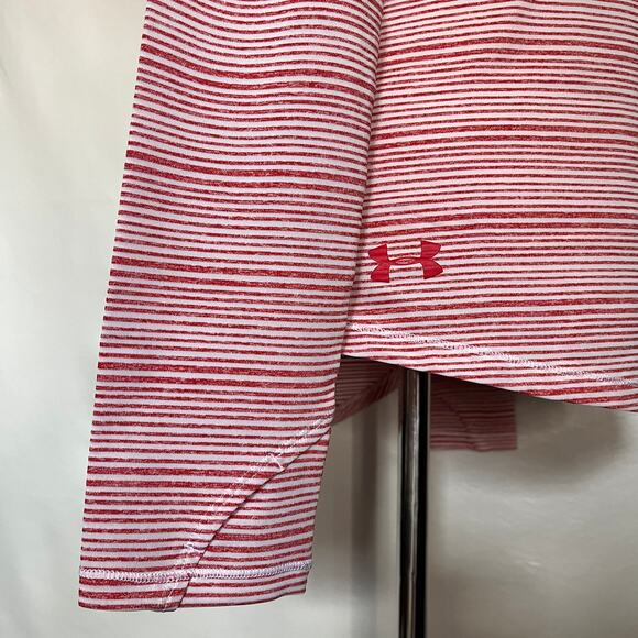 Under Armour Funnel Neck Womens Top Size XS Athleisure Stripe Pullover Cold Gear - Picture 7 of 13